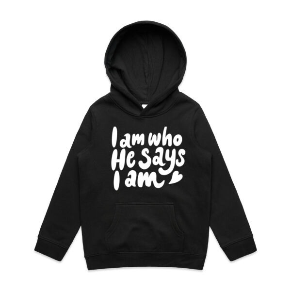 I Am Who He Says I Am - Kid's Jumper - Youth / Kids Supply Hood Thumbnail